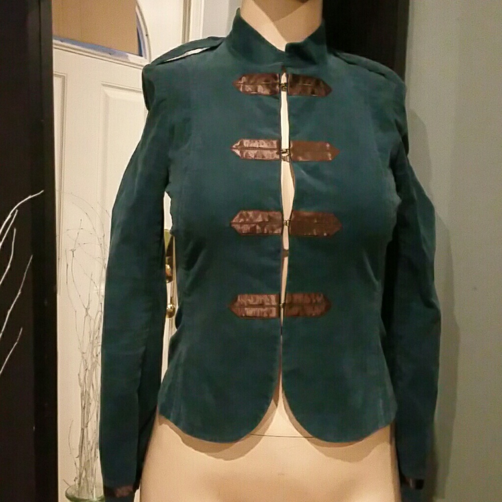 Tom K Nguyen military style corduroy jacket size 4