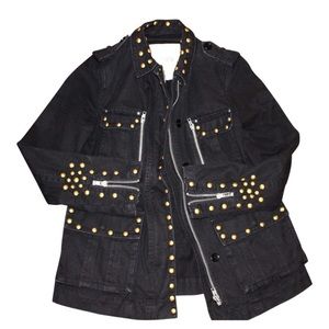 Zadig & Voltaire Military Jacket with Gold Studs