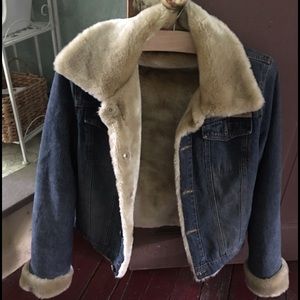Vintage Faux Fur Lined Denim Jacket