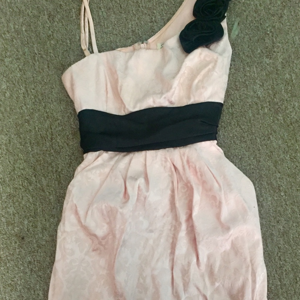 Pink and black dress