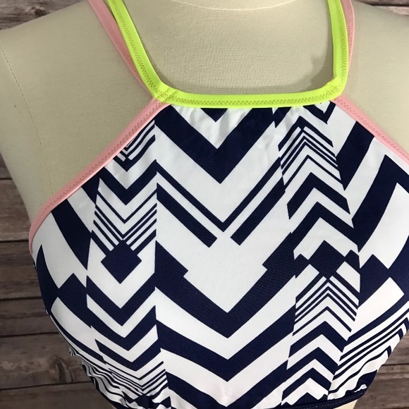 Victorias Secret Bikini Top Sz Large Ink Blot Geo - Picture 3 of 3