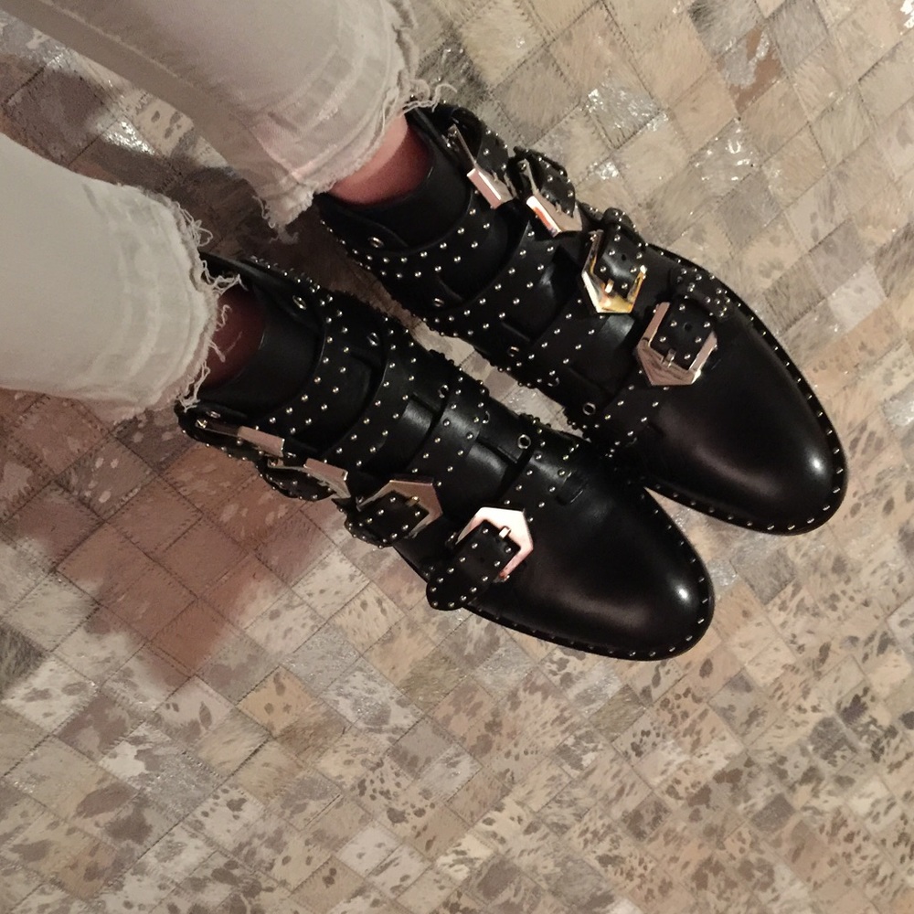 givenchy stud buckle ankle boots.  Size 38