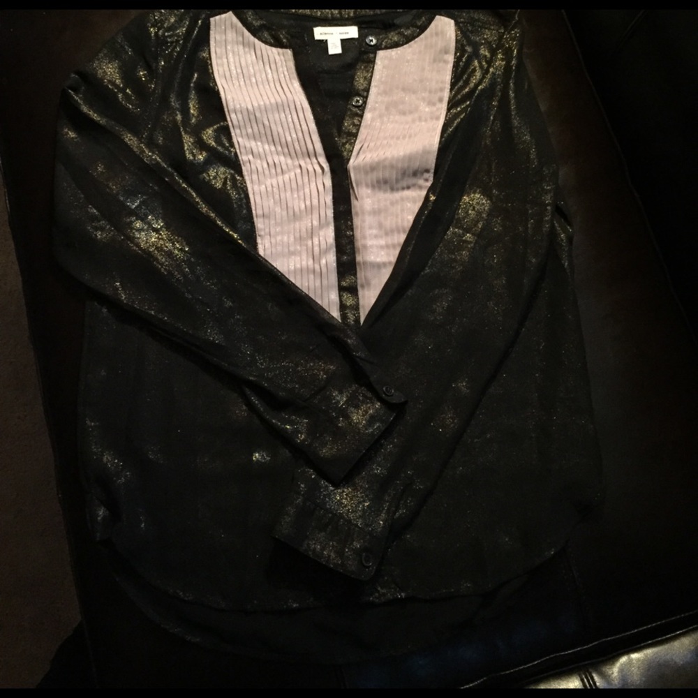 Shimmering black and gold top