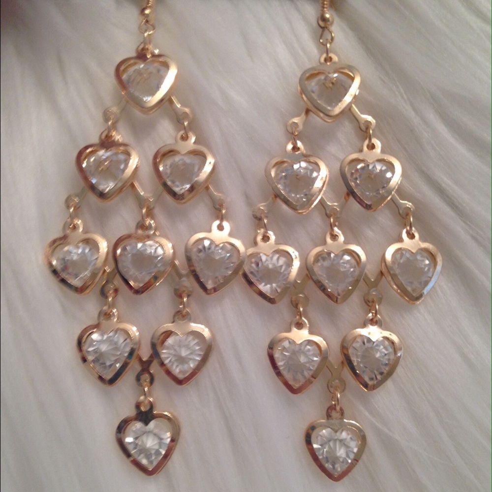 🌹Chandelier Crystal Heart Earrings
