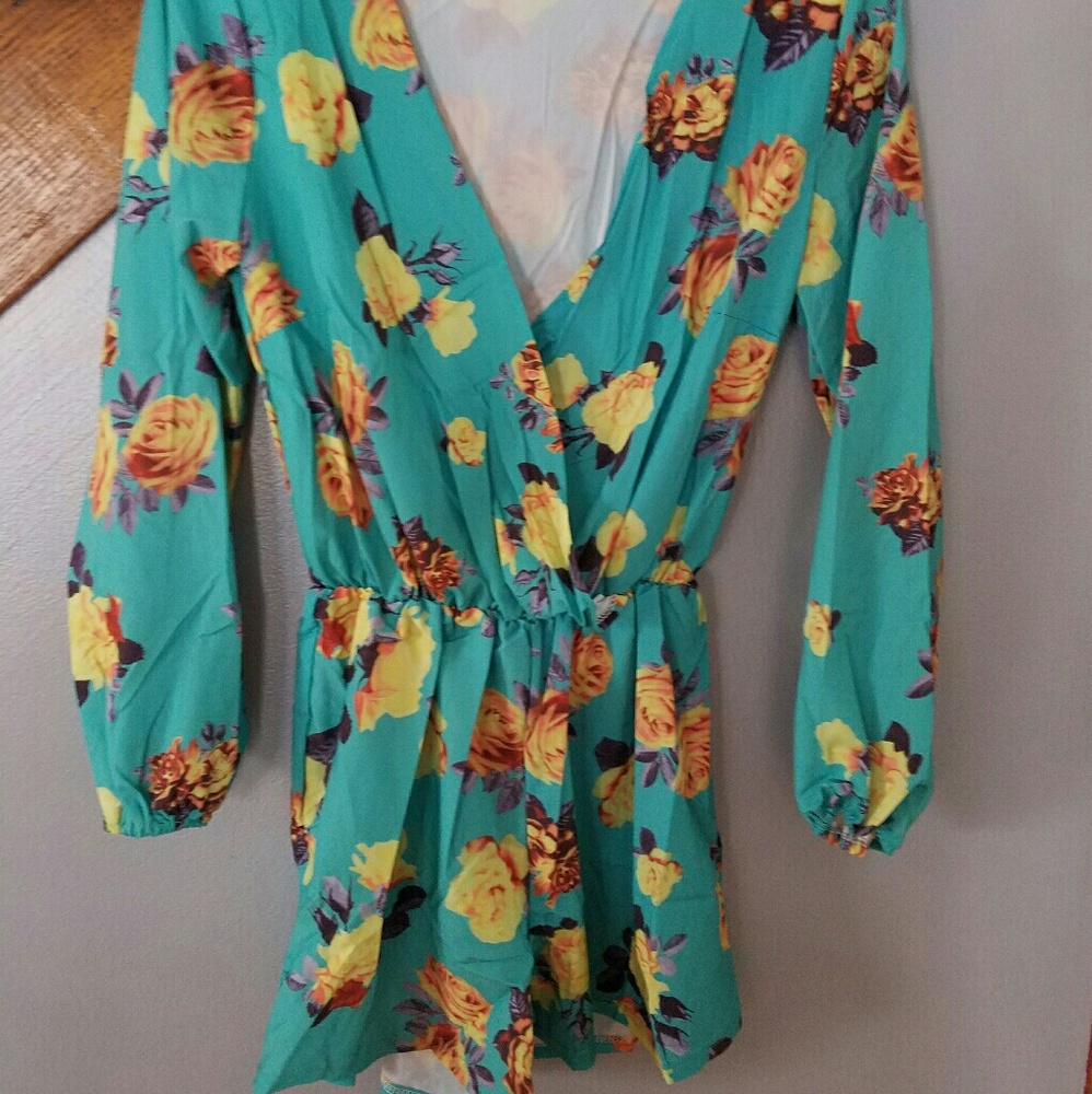 Green floral romper!
