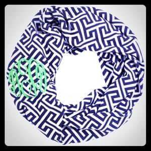 Navy Greek Key Infinity Scarf.