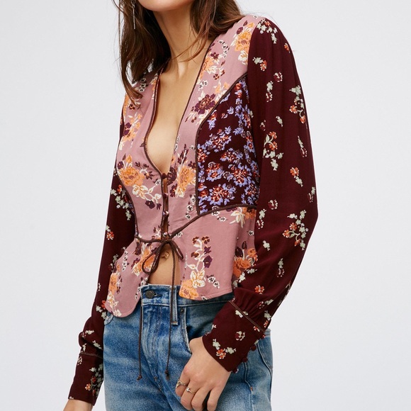 Free People Tops - Free People 'The Way The World Turns' plunging top