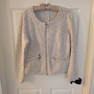 Marled knit moto jacket