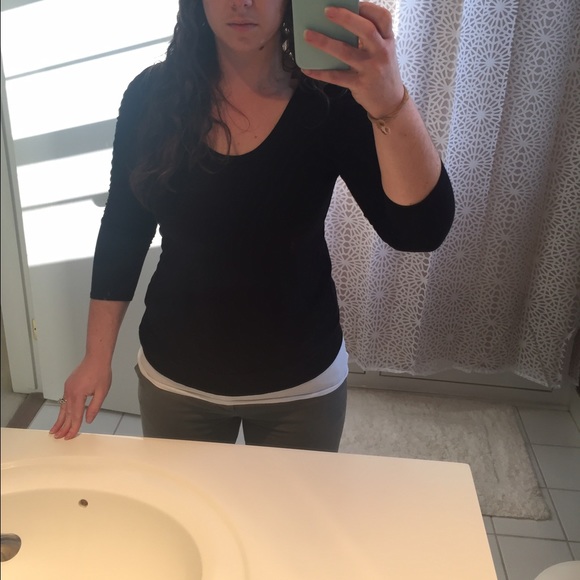 Urban Outfitters Tops - Black 3/4 sleeve shirt with ruching on sleeves!