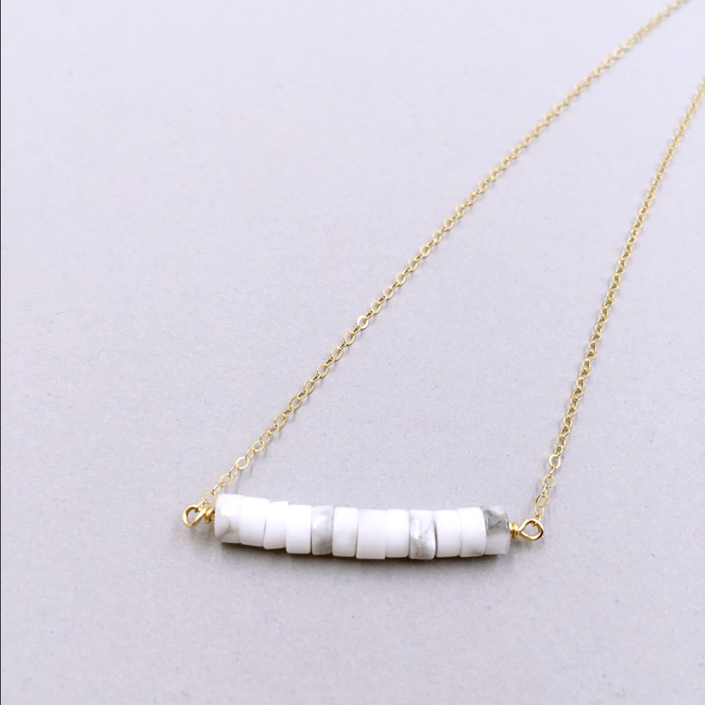 Handmade natural gemstone/marble beads necklace - Picture 7 of 8