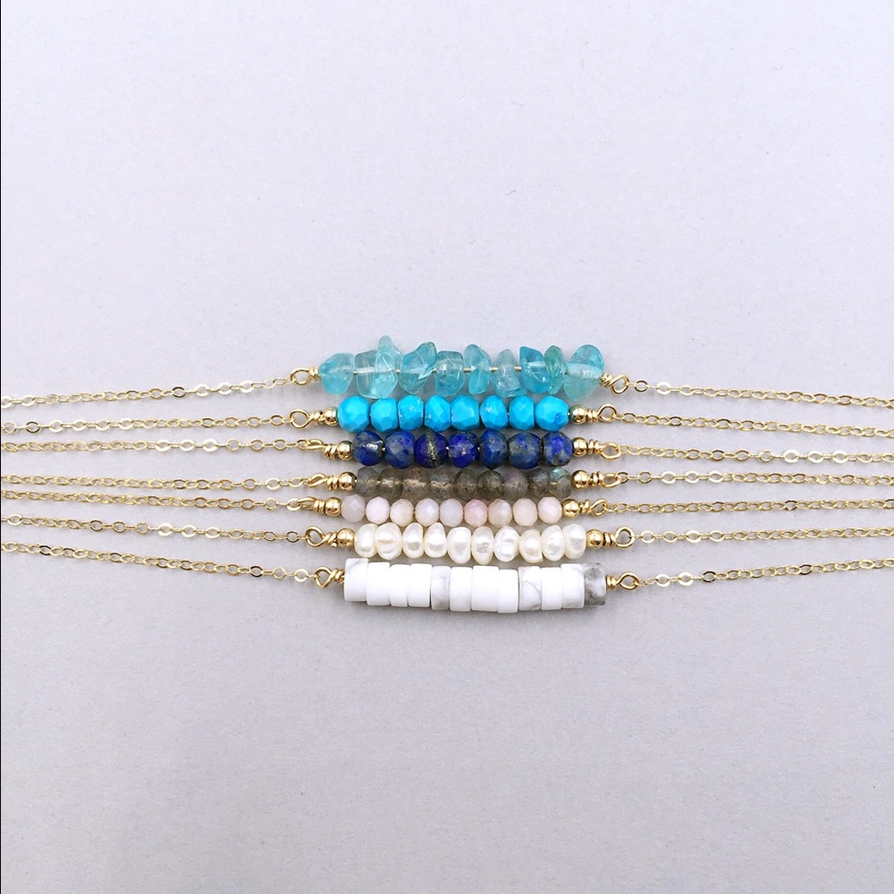 Handmade natural gemstone/marble beads necklace