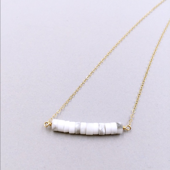 Handmade natural gemstone/marble beads necklace - Picture 7 of 8