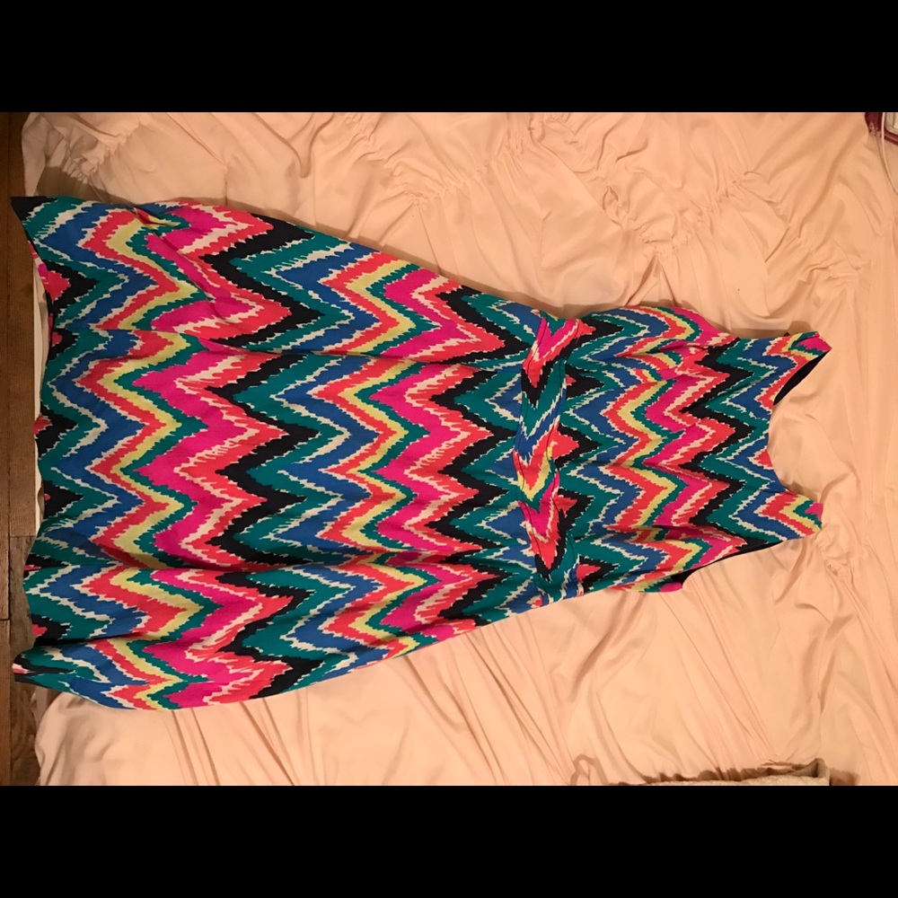 Cute Lilly Pulitzer dress with rainbow design.
