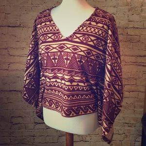 Romeo & Juliet Couture Small Poncho tribal shirt