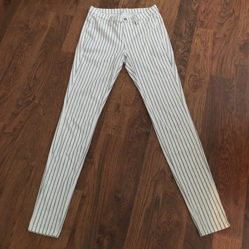 Uniqlo leggings pants -- white stripe