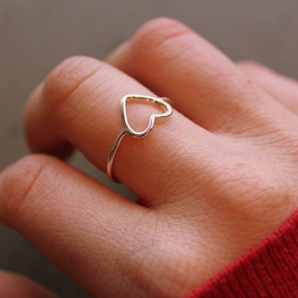 GOLD + ROSE GOLD Plated Open Heart RING - Picture 2 of 3
