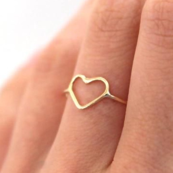 GOLD + ROSE GOLD Plated Open Heart RING - Picture 3 of 3
