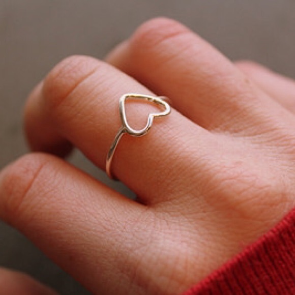 GOLD + ROSE GOLD Plated Open Heart RING - Picture 2 of 3