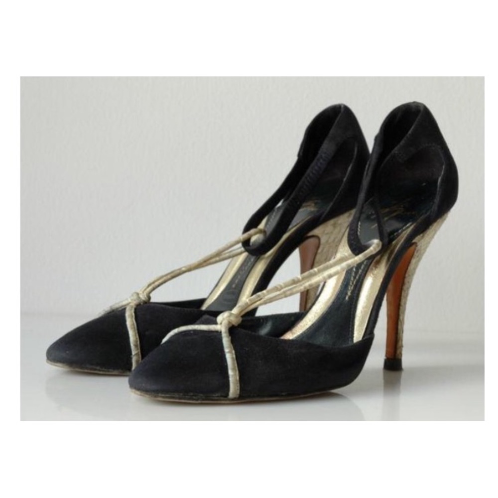 ZAC POSEN T strap navy suede leather 7B - Picture 5 of 5