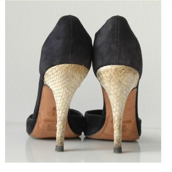 ZAC POSEN T strap navy suede leather 7B - Picture 3 of 5