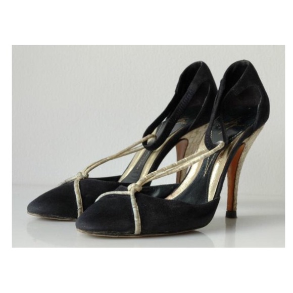 ZAC POSEN T strap navy suede leather 7B - Picture 5 of 5