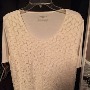 Talbots Cream Short Sleeve Tee