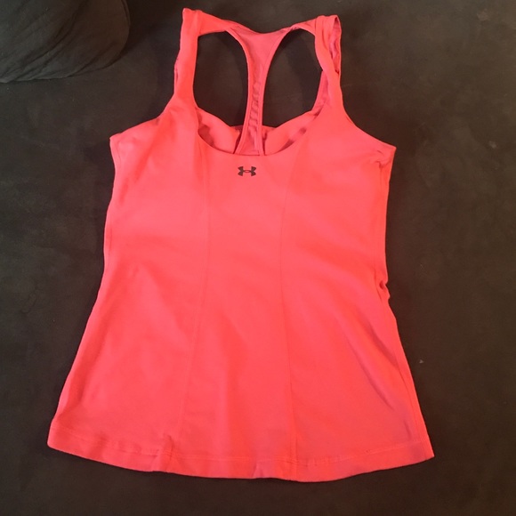 Bright coral Under Armour yoga tank - Picture 2 of 3