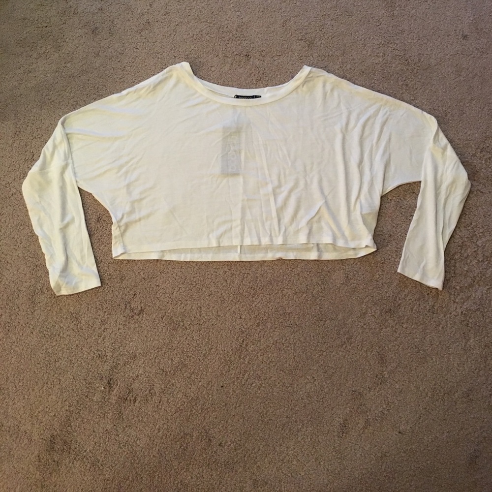 Boohoo long sleeve crop top