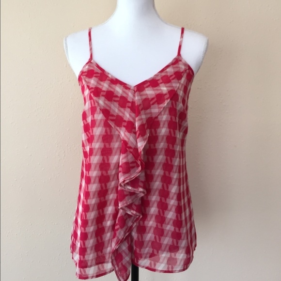 Cabi Pink Houndstooth Print Camisole Tank Size XS - Picture 2 of 5