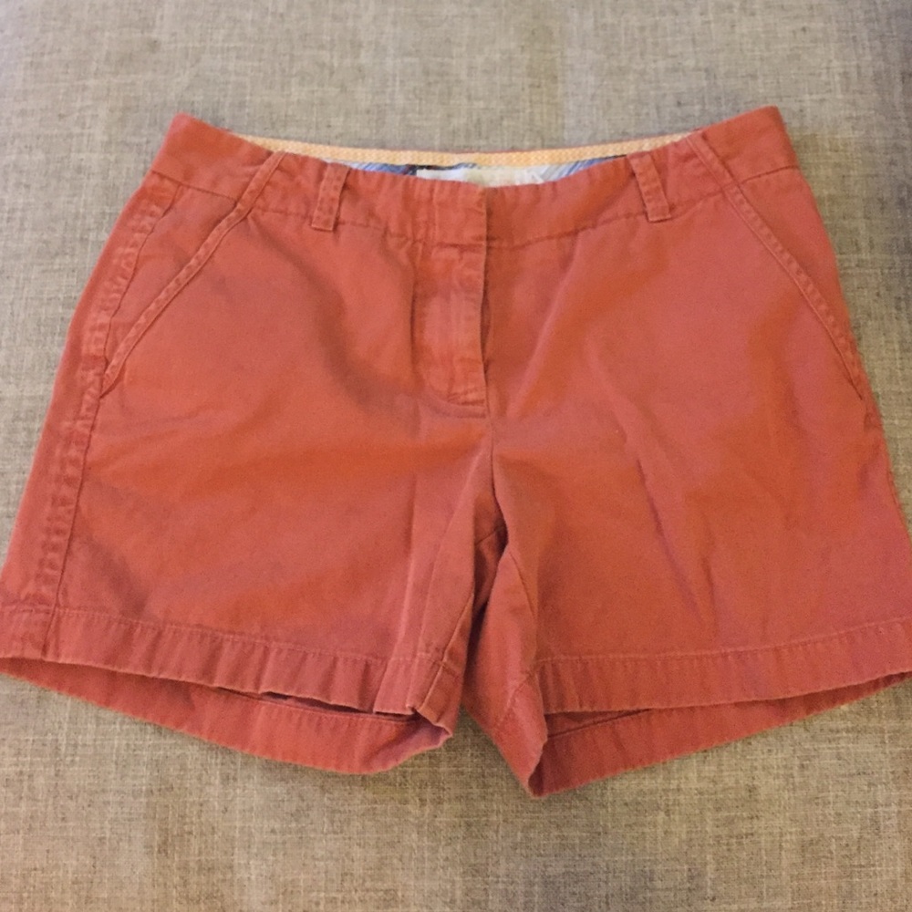 J Crew chino shorts in burnt orange