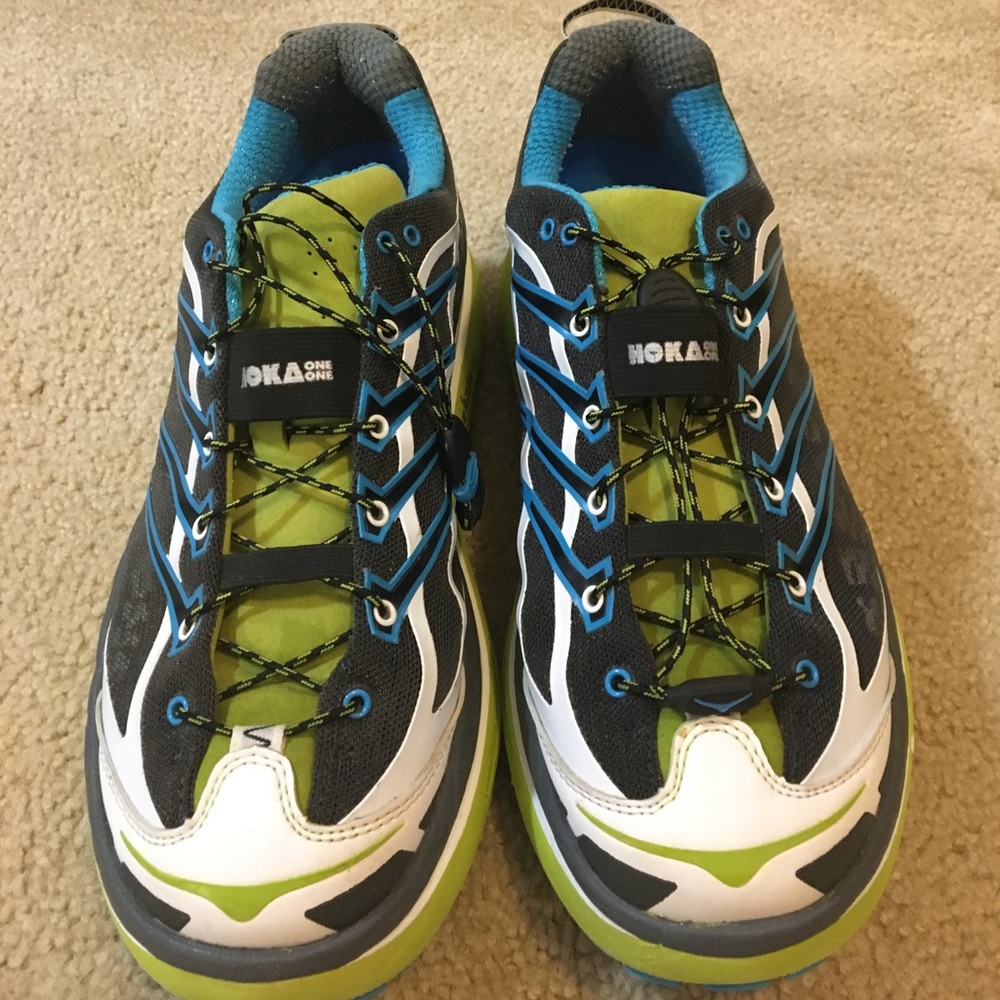 Hoka one one running shoes.
