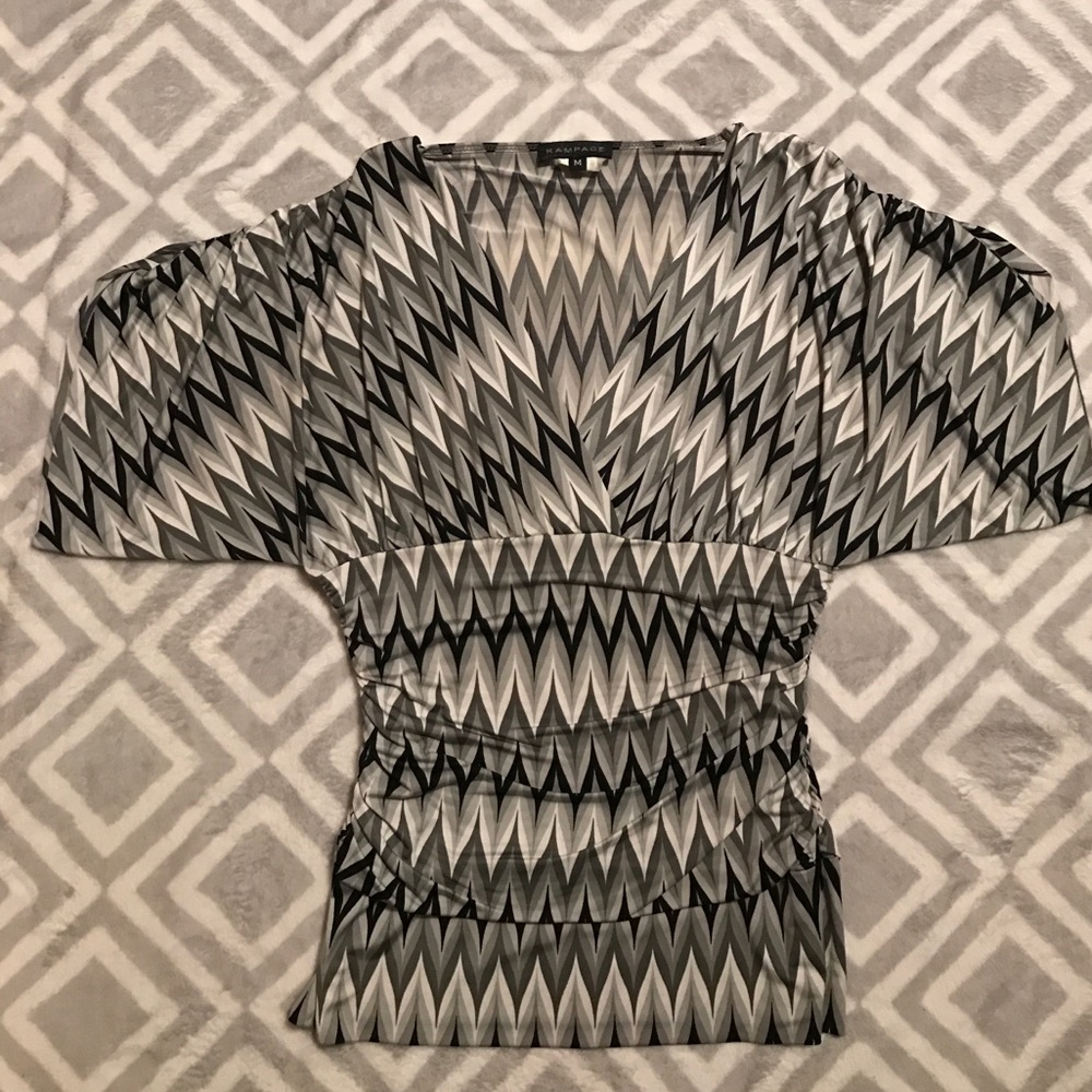 Rampage Black, White, and Silver Blouse