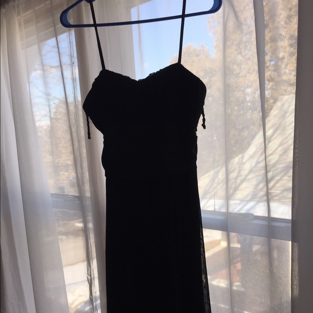 Black formal mid length dress