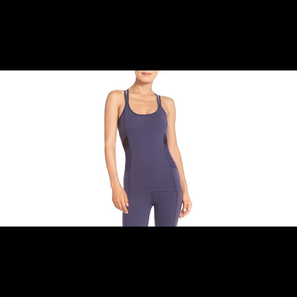 Beyond Yoga Strapy Mesh tank and matching legging