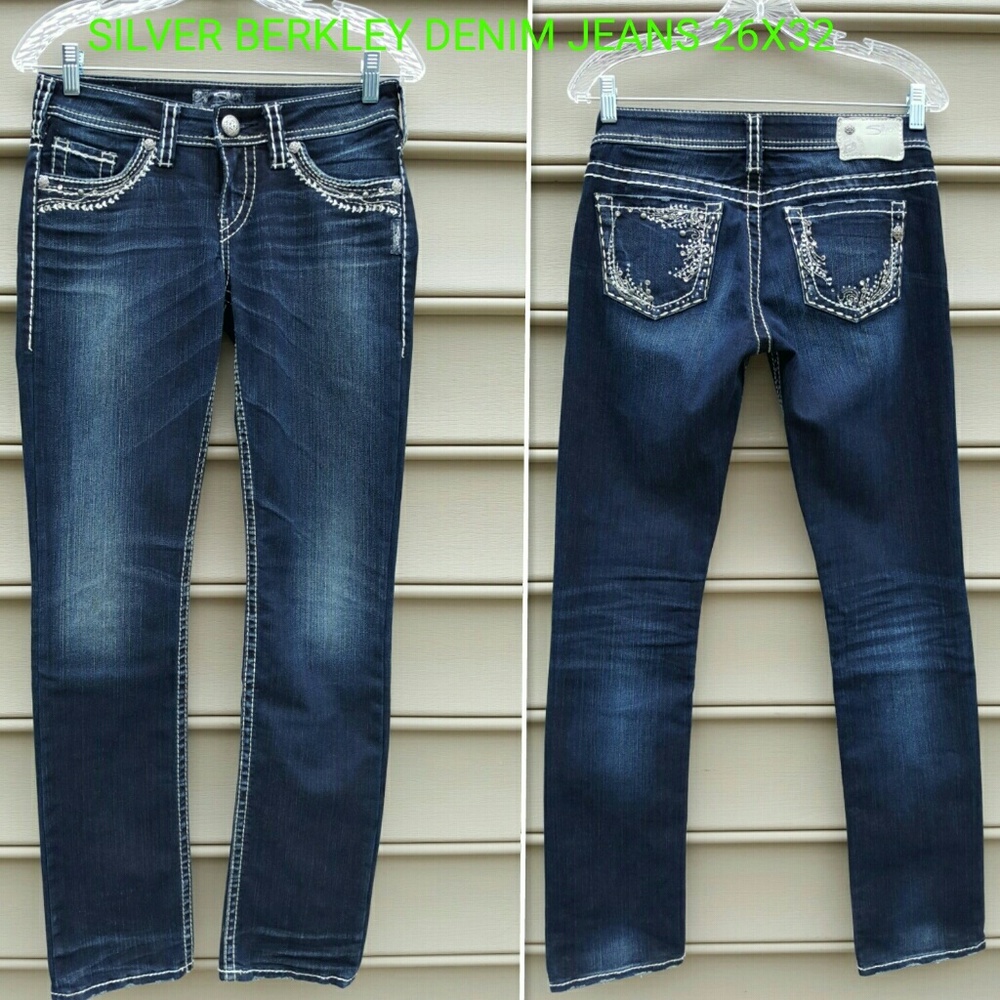 SILVER BERKLEY DARK DENIM JEANS