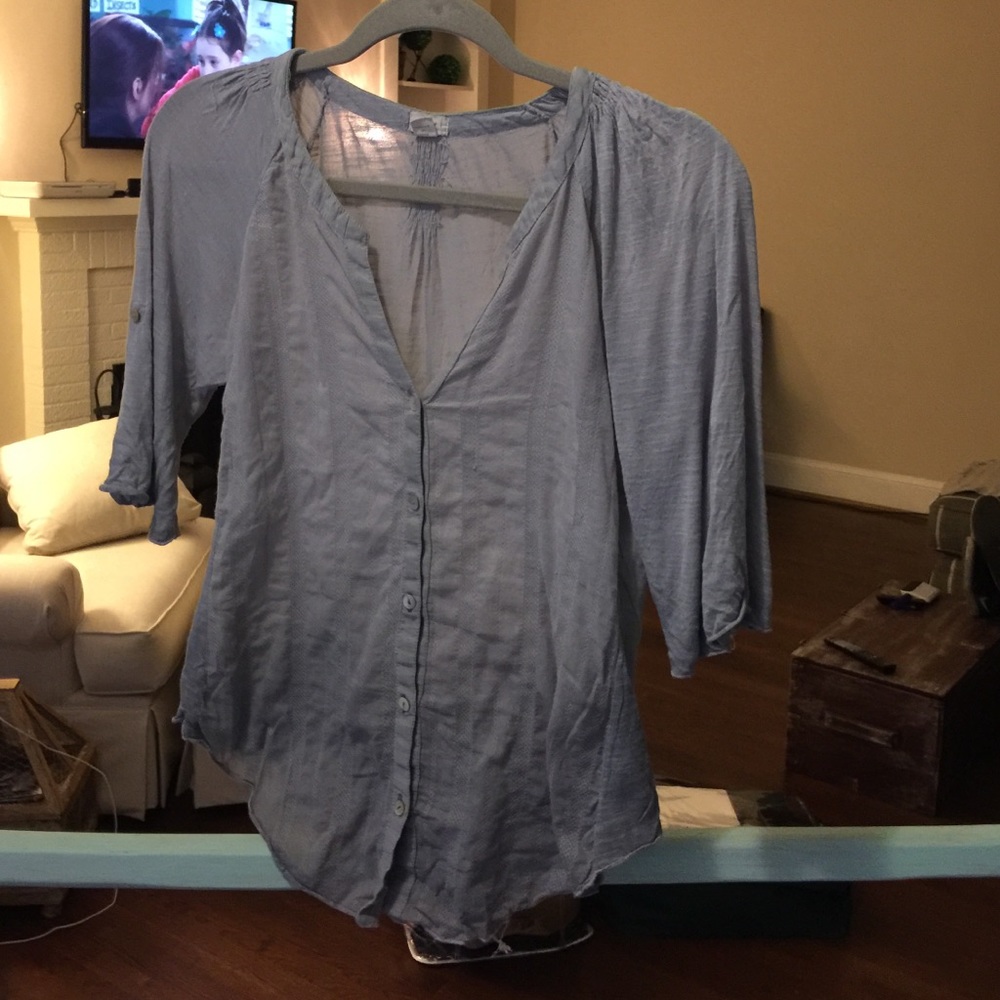 Blue Ombré button down tee