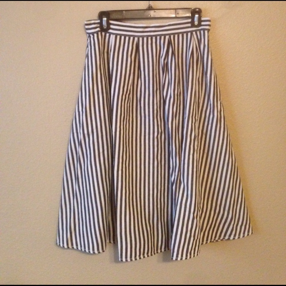 Striped A-line Skirt