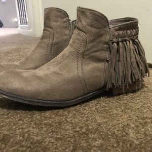 Fringe ankle boots