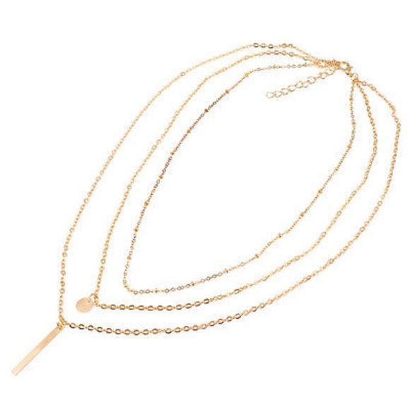 🆕 Gold Layered Bar Necklace - Picture 1 of 2