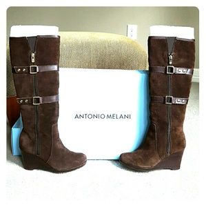 Antonio Melani brown suede boots