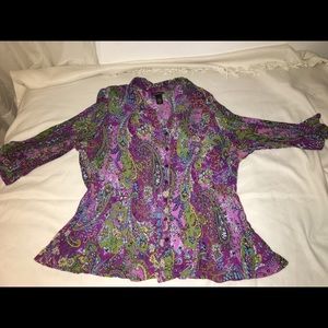Paisley bell sleeve shirt