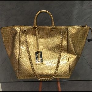Handbag / Python gold hand painted water proof