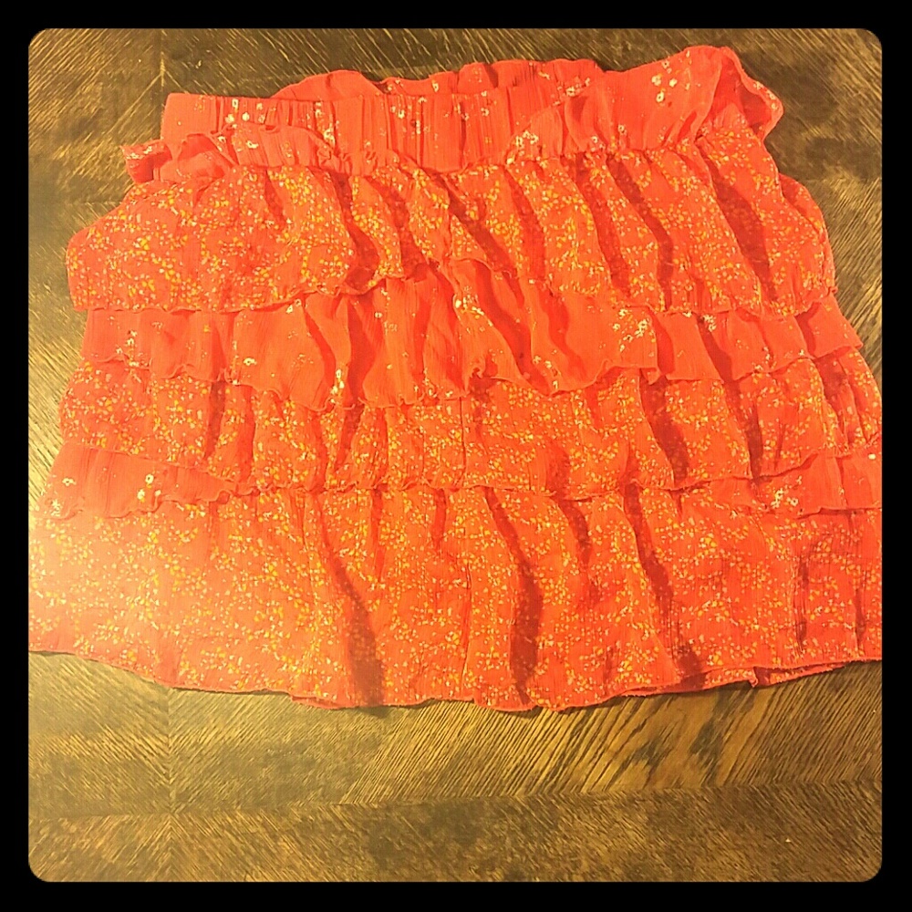 Ruffled Red Skirt