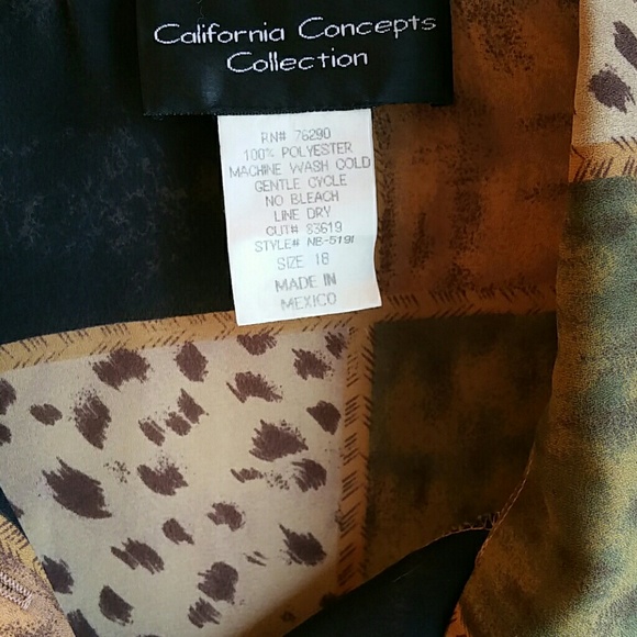 CALIFORNIA CONCEPTS COLLECTION BLOUSE SZ 18 - Picture 2 of 4