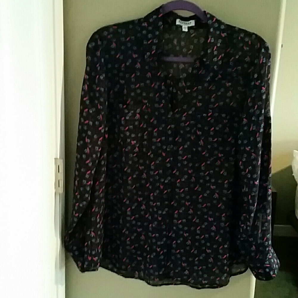 Sheer Button Down, size L