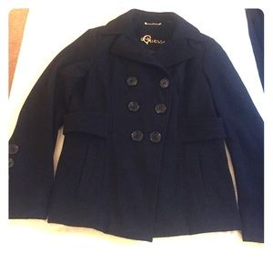 GUESS 🌸 Right Below Waist Length Black Pea coat!!