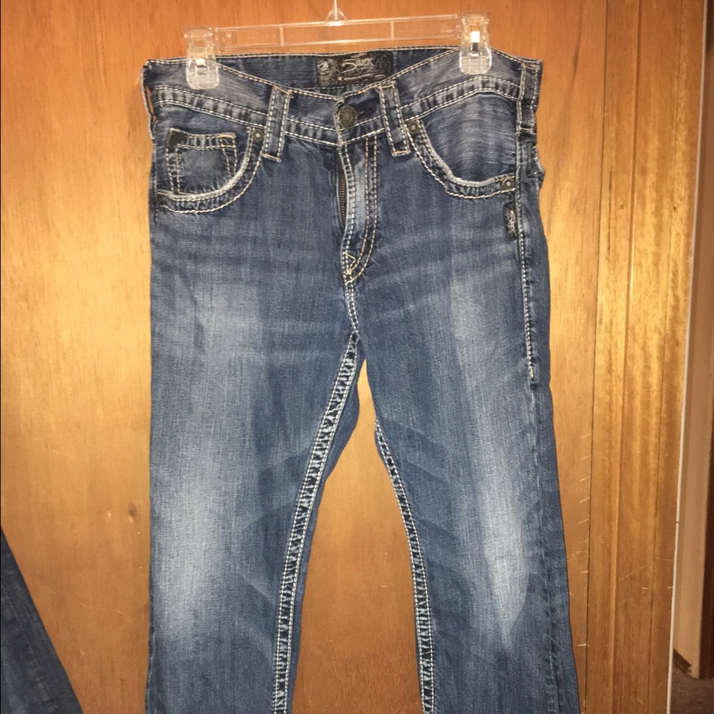 SILVER MENS JEANS ZAC FLAP SZ 30X30