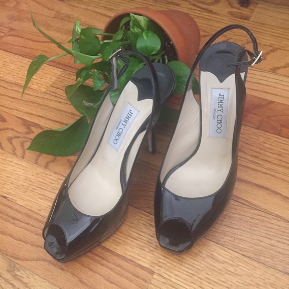 JIMMY CHOO BLACK PATENT LEATHER SHOES - Picture 3 of 3