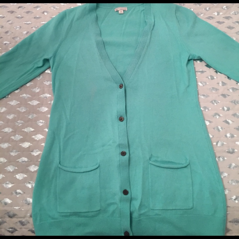 GAP mint green wool cardigan
