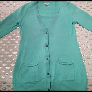 GAP mint green wool cardigan